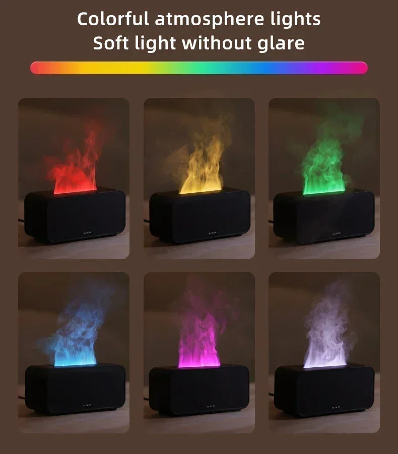 flame effect humidifier LED mood light