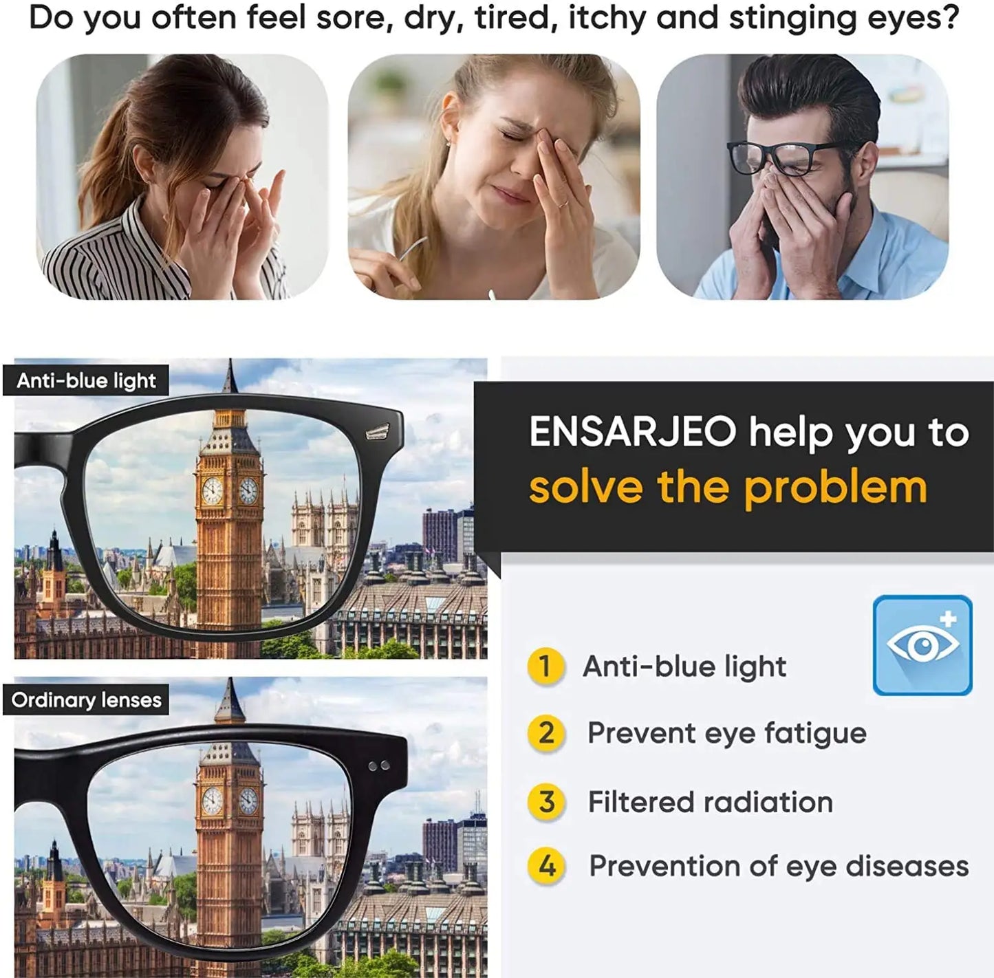 anti blue ray glasses for computer use