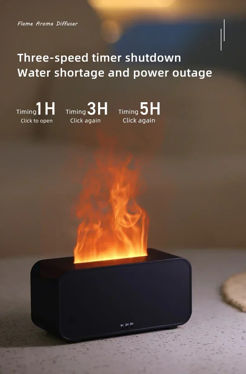 flame effect humidifier LED mood light