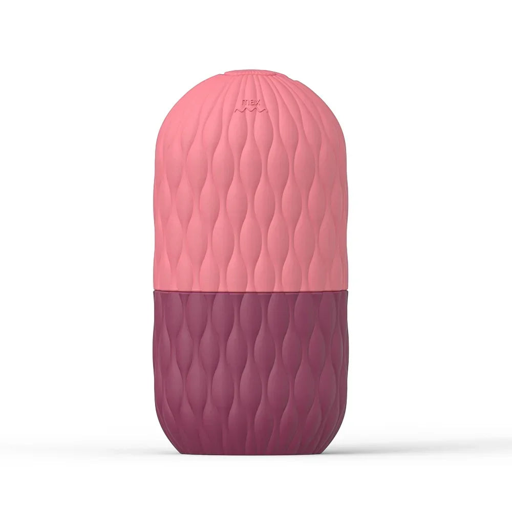 silicone ice face roller tool on marble background