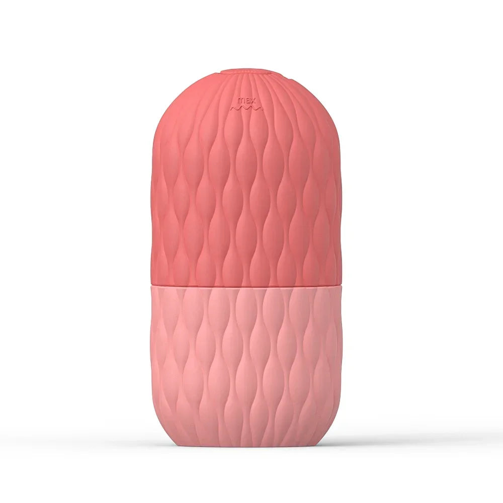 silicone ice face roller tool on marble background