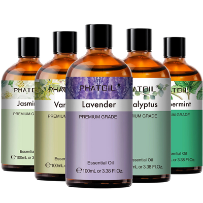 Phatoil 100ml essential oil bottle on white background